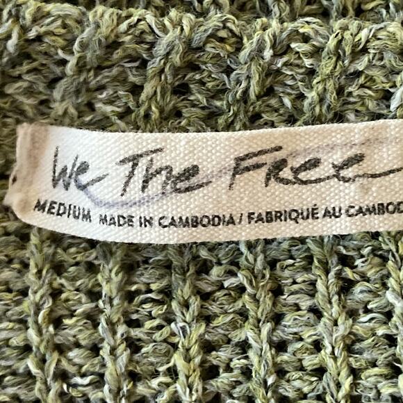 We The Free Sage Green Loose Weave Beachy Sweater MED Fall Casual Fall Winter - Picture 5 of 7